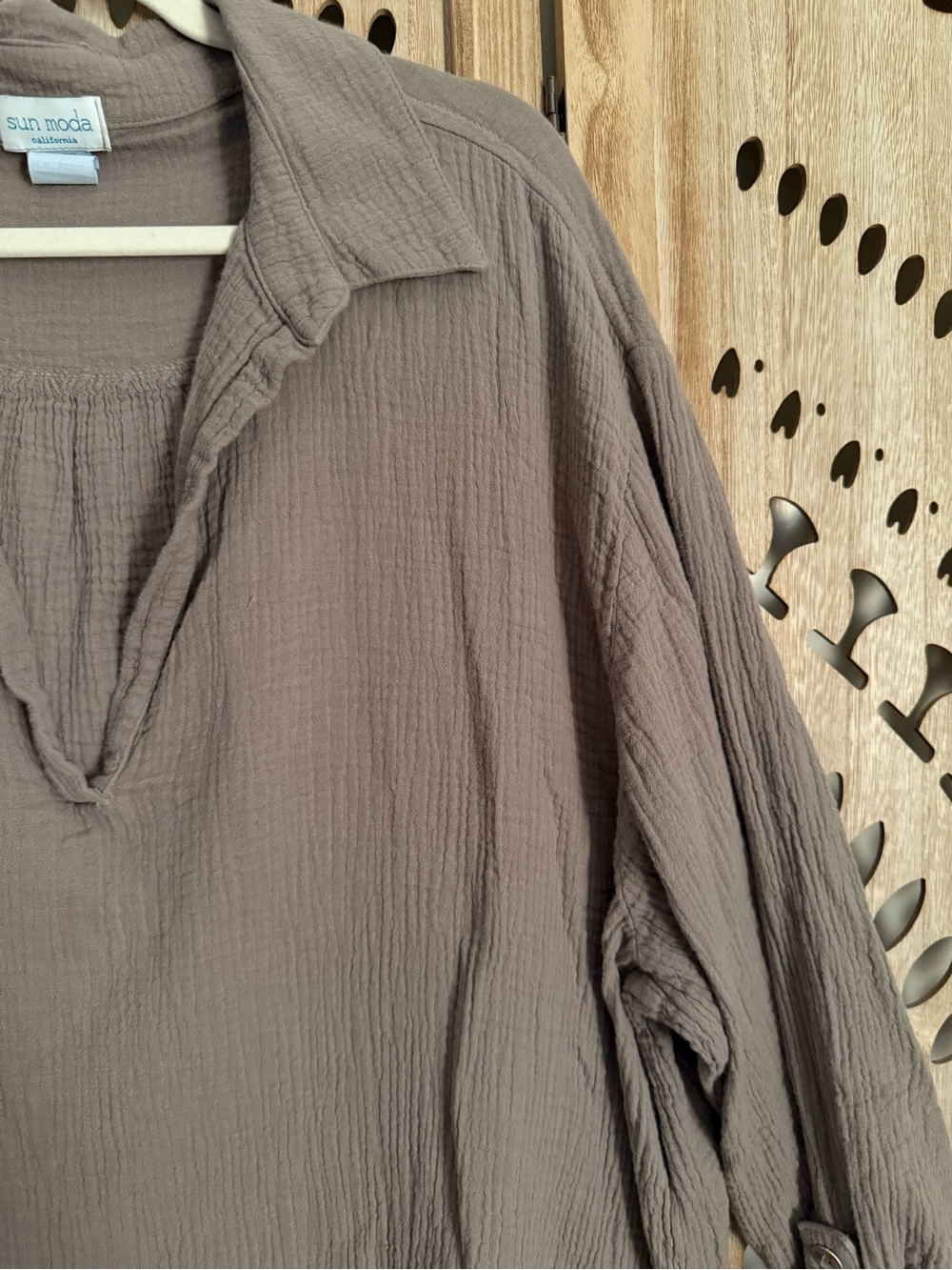 Sun Moda California Gauze Cotton Tunic Top Size 2XL - Picture 3 of 6